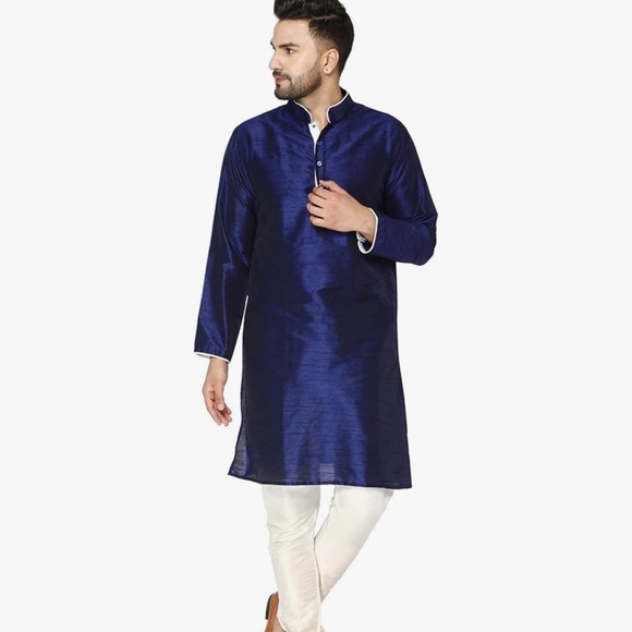 Other - SKAVIJI Men’s Indian Silk Kurta Set
